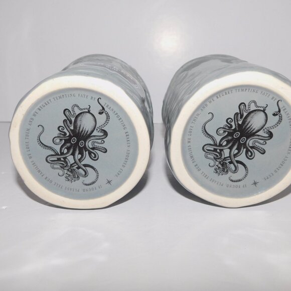 Set of 2 Kraken Spiced Rum Gray  4" Tiki Octopus Ceramic Mug Tumbler - Picture 8 of 9